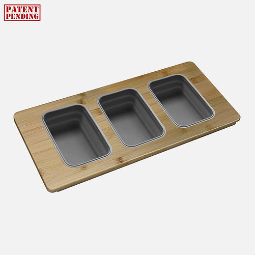 WORKSTATION SINK SERVING BOARD WITH 3 CONTAINERS
